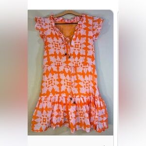 OLIPHANT Tiger Lily orange mini dress size XS